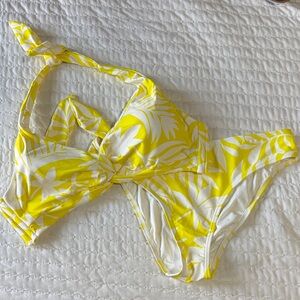 Kate Spade Yellow and White Floral Bikini Set